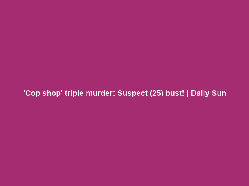 ‘Cop shop’ triple murder: Suspect (25) bust! | Daily Sun