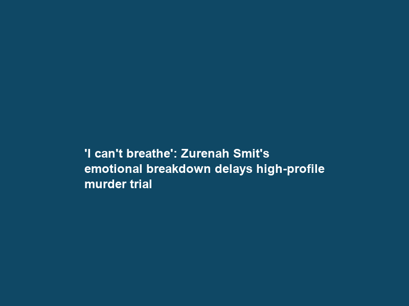 ‘I can’t breathe’: Zurenah Smit’s emotional breakdown delays high-profile murder trial