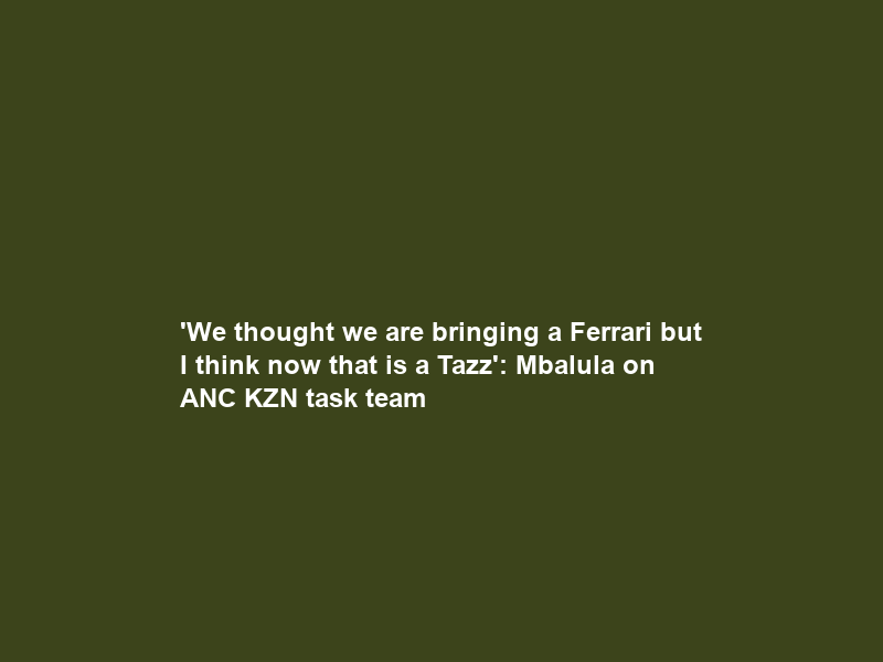 ‘We thought we are bringing a Ferrari but I think now that is a Tazz’: Mbalula on ANC KZN task team