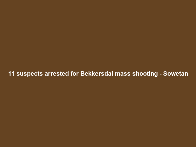 11 suspects arrested for Bekkersdal mass shooting – Sowetan