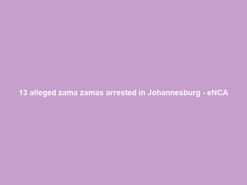 13 alleged zama zamas arrested in Johannesburg – eNCA