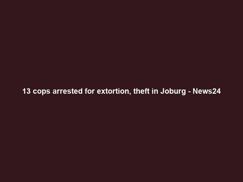 13 cops arrested for extortion, theft in Joburg – News24