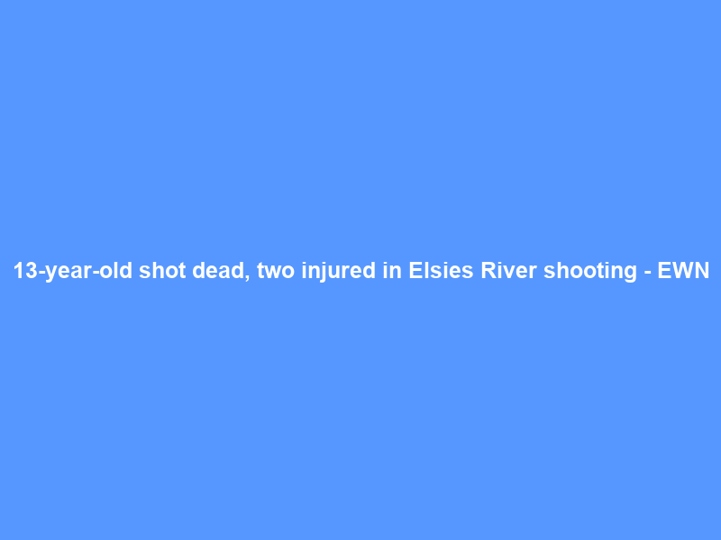 13-year-old shot dead, two injured in Elsies River shooting – EWN