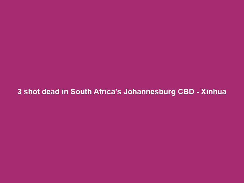 3 shot dead in South Africa’s Johannesburg CBD – Xinhua
