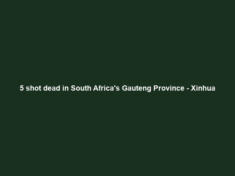 5 shot dead in South Africa’s Gauteng Province – Xinhua