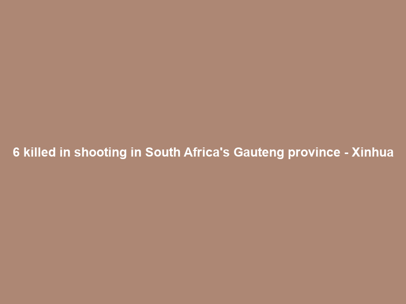 6 killed in shooting in South Africa’s Gauteng province – Xinhua