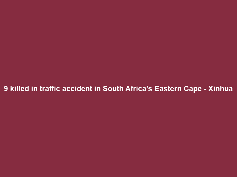 9 killed in traffic accident in South Africa’s Eastern Cape – Xinhua