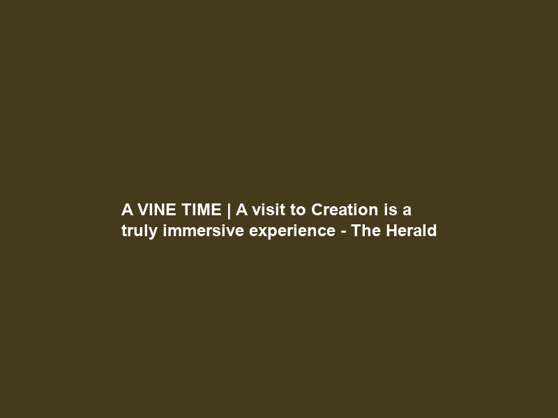 A VINE TIME | A visit to Creation is a truly immersive experience – The Herald