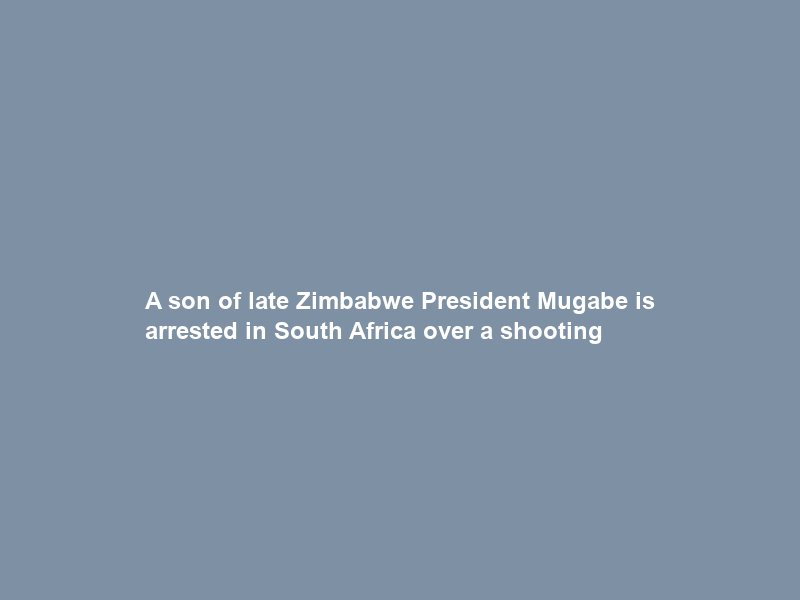 A son of late Zimbabwe President Mugabe is arrested in South Africa over a shooting