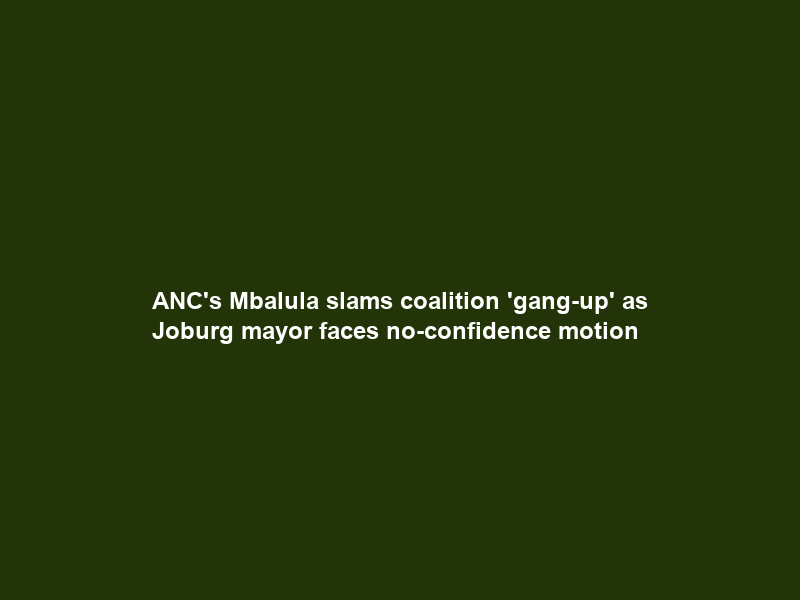 ANC’s Mbalula slams coalition ‘gang-up’ as Joburg mayor faces no-confidence motion