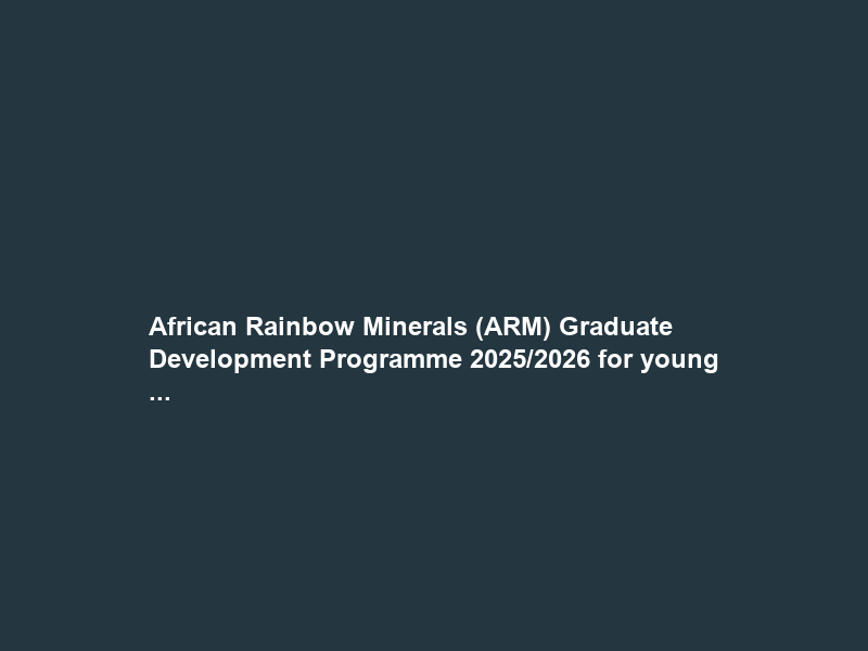 African Rainbow Minerals (ARM) Graduate Development Programme 2025/2026 for young …