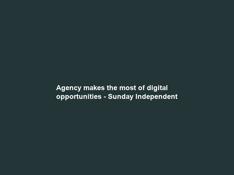 Agency makes the most of digital opportunities – Sunday Independent