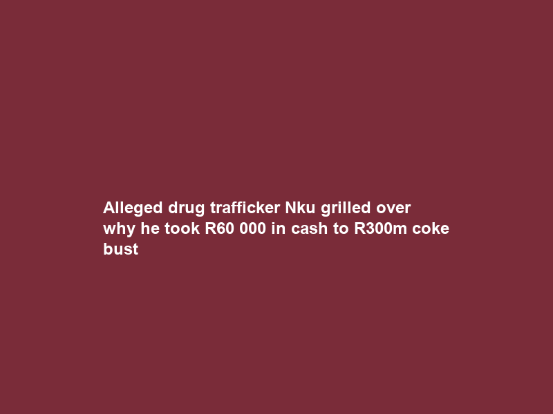 Alleged drug trafficker Nku grilled over why he took R60 000 in cash to R300m coke bust