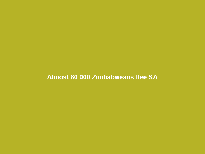 Almost 60 000 Zimbabweans flee SA; Durban July marquee wars: Today’s top 7 stories