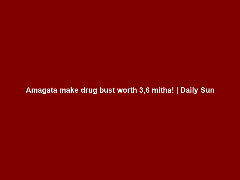 Amagata make drug bust worth 3,6 mitha! | Daily Sun