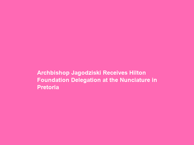 Archbishop Jagodziński Receives Hilton Foundation Delegation at the Nunciature in Pretoria