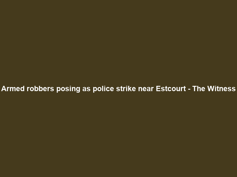 Armed robbers posing as police strike near Estcourt – The Witness