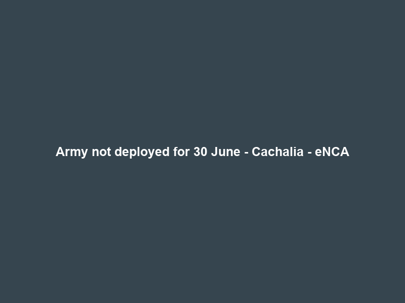 Army not deployed for 30 June – Cachalia – eNCA