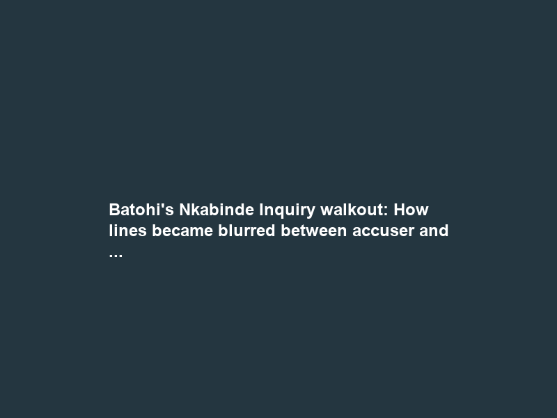 Batohi’s Nkabinde Inquiry walkout: How lines became blurred between accuser and …