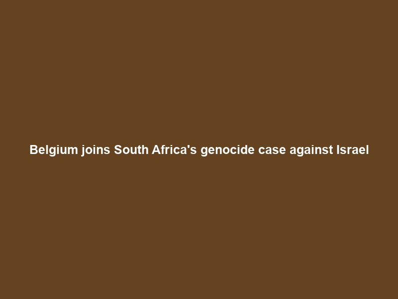 Belgium joins South Africa’s genocide case against Israel