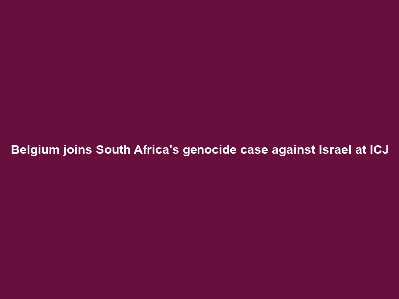 Belgium joins South Africa’s genocide case against Israel at ICJ