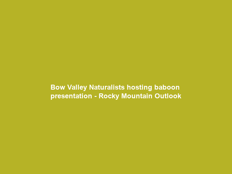 Bow Valley Naturalists hosting baboon presentation – Rocky Mountain Outlook