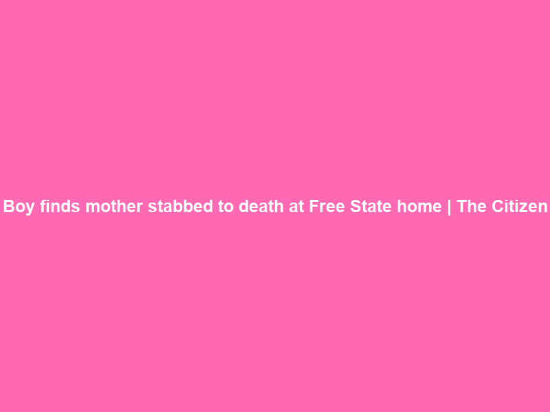 Boy finds mother stabbed to death at Free State home | The Citizen