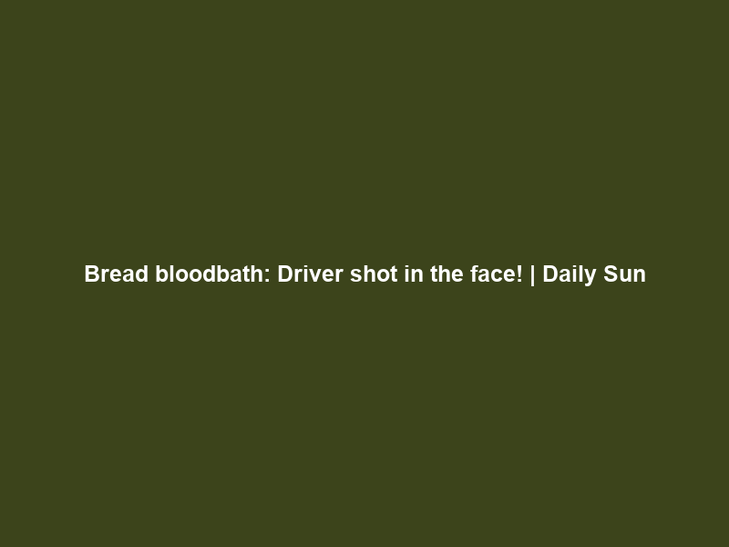 Bread bloodbath: Driver shot in the face! | Daily Sun