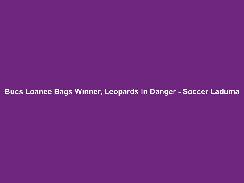 Bucs Loanee Bags Winner, Leopards In Danger – Soccer Laduma