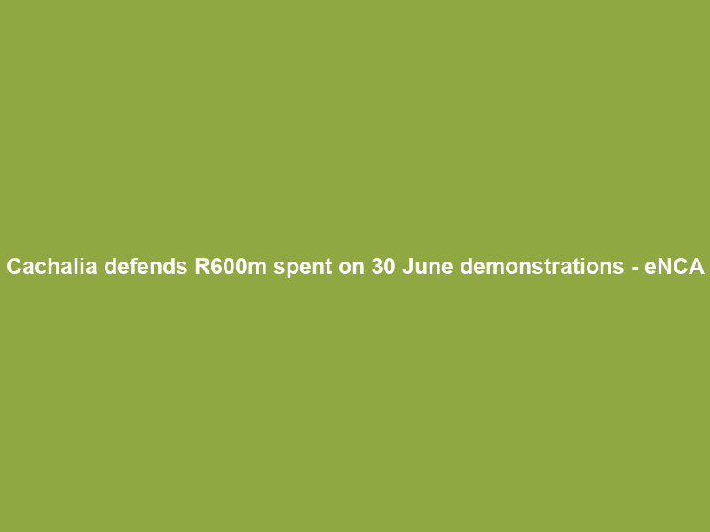 Cachalia defends R600m spent on 30 June demonstrations – eNCA