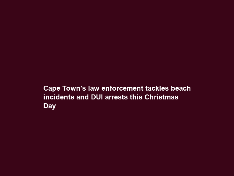 Cape Town’s law enforcement tackles beach incidents and DUI arrests this Christmas Day