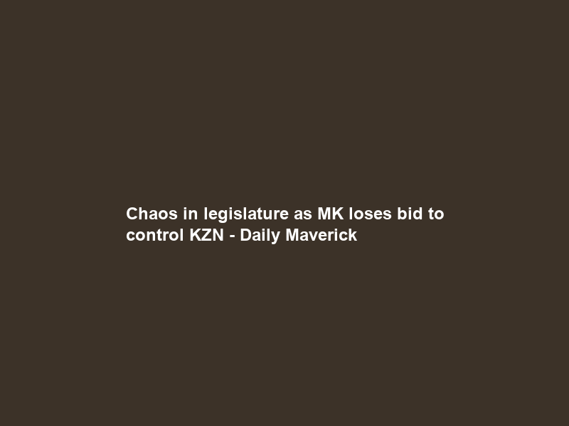 Chaos in legislature as MK loses bid to control KZN – Daily Maverick