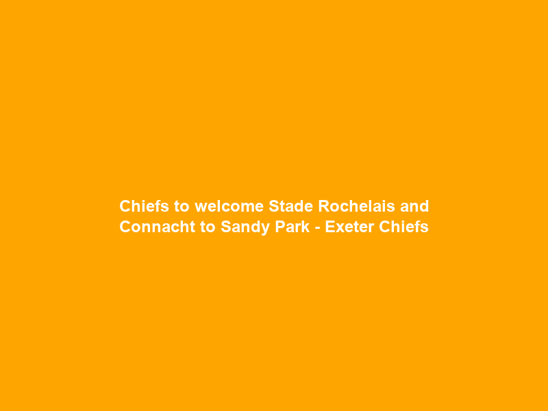 Chiefs to welcome Stade Rochelais and Connacht to Sandy Park – Exeter Chiefs