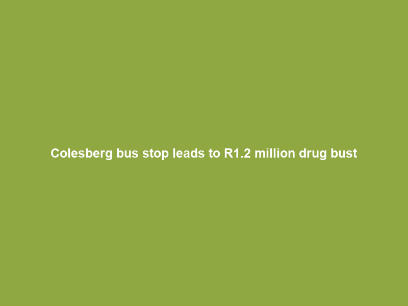 Colesberg bus stop leads to R1.2 million drug bust