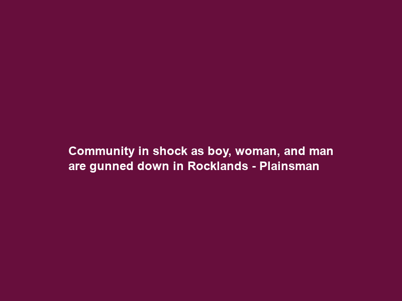 Community in shock as boy, woman, and man are gunned down in Rocklands – Plainsman