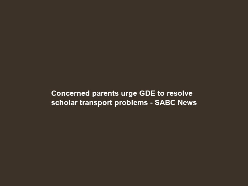 Concerned parents urge GDE to resolve scholar transport problems – SABC News