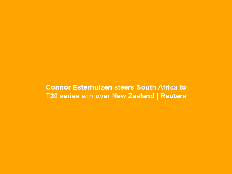 Connor Esterhuizen steers South Africa to T20 series win over New Zealand | Reuters