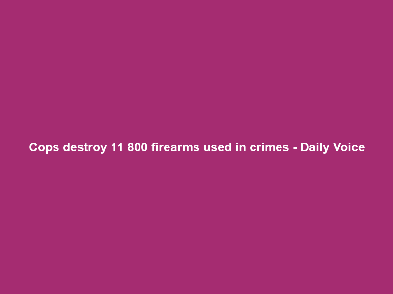 Cops destroy 11 800 firearms used in crimes – Daily Voice