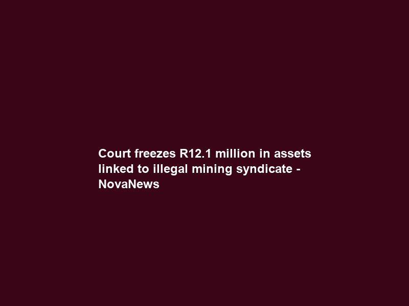 Court freezes R12.1 million in assets linked to illegal mining syndicate – NovaNews