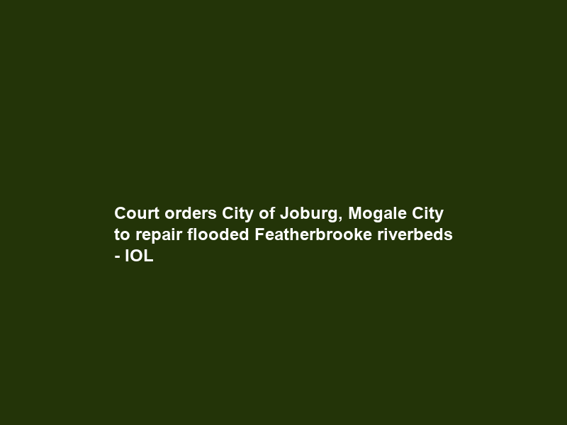 Court orders City of Joburg, Mogale City to repair flooded Featherbrooke riverbeds – IOL