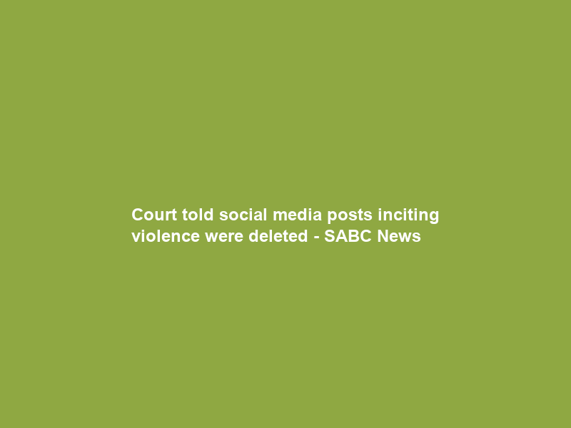 Court told social media posts inciting violence were deleted – SABC News