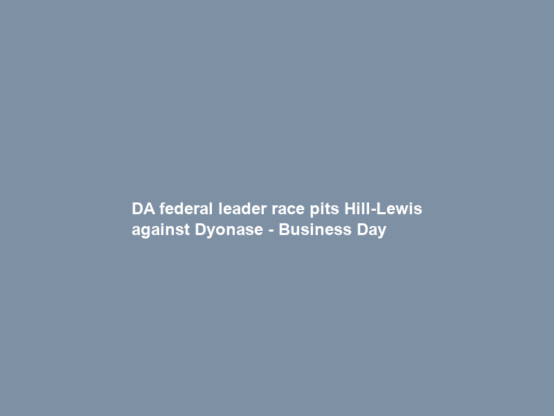 DA federal leader race pits Hill-Lewis against Dyonase – Business Day