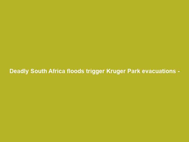 Deadly South Africa floods trigger Kruger Park evacuations –