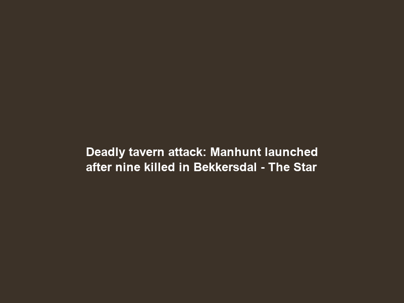 Deadly tavern attack: Manhunt launched after nine killed in Bekkersdal – The Star