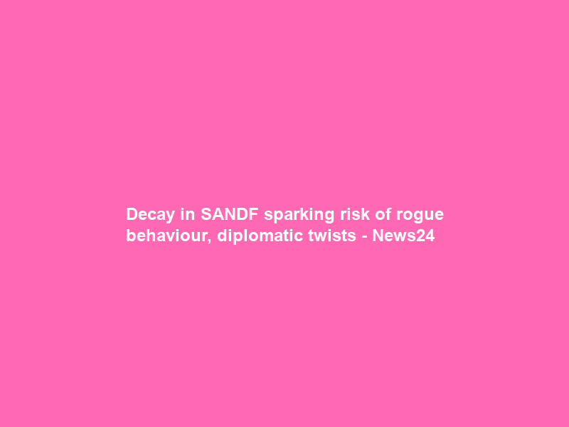 Decay in SANDF sparking risk of rogue behaviour, diplomatic twists – News24
