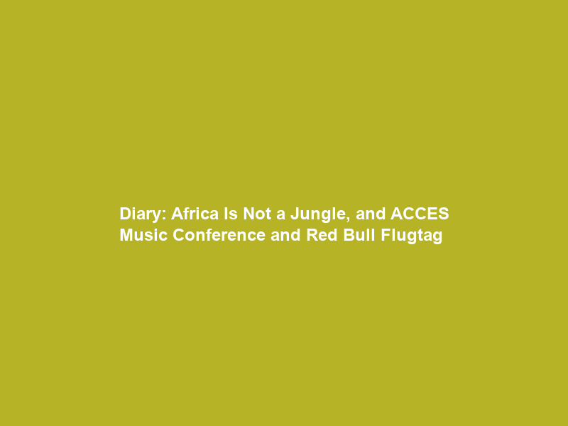 Diary: Africa Is Not a Jungle, and ACCES Music Conference and Red Bull Flugtag