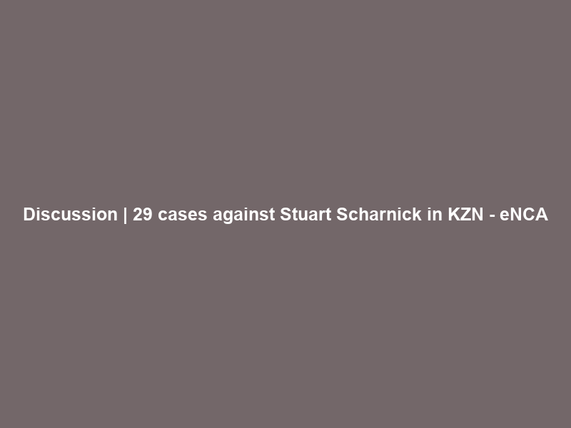 Discussion | 29 cases against Stuart Scharnick in KZN – eNCA