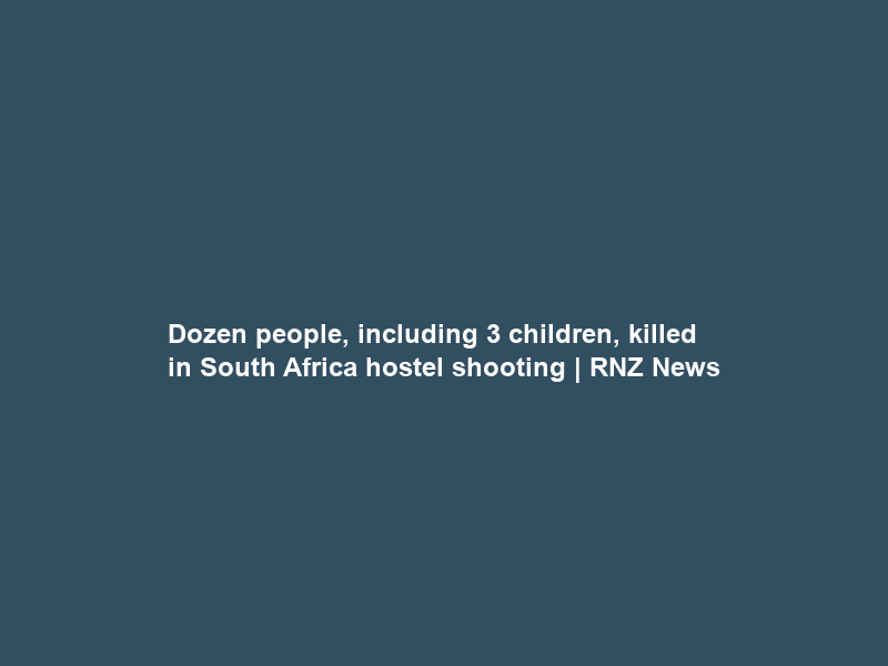 Dozen people, including 3 children, killed in South Africa hostel shooting | RNZ News