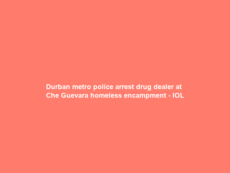 Durban metro police arrest drug dealer at Che Guevara homeless encampment – IOL