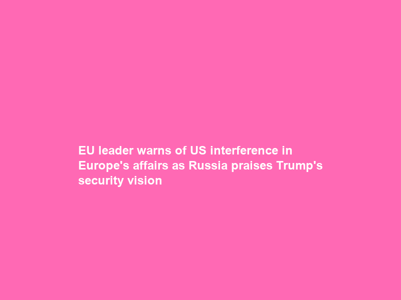 EU leader warns of US interference in Europe’s affairs as Russia praises Trump’s security vision